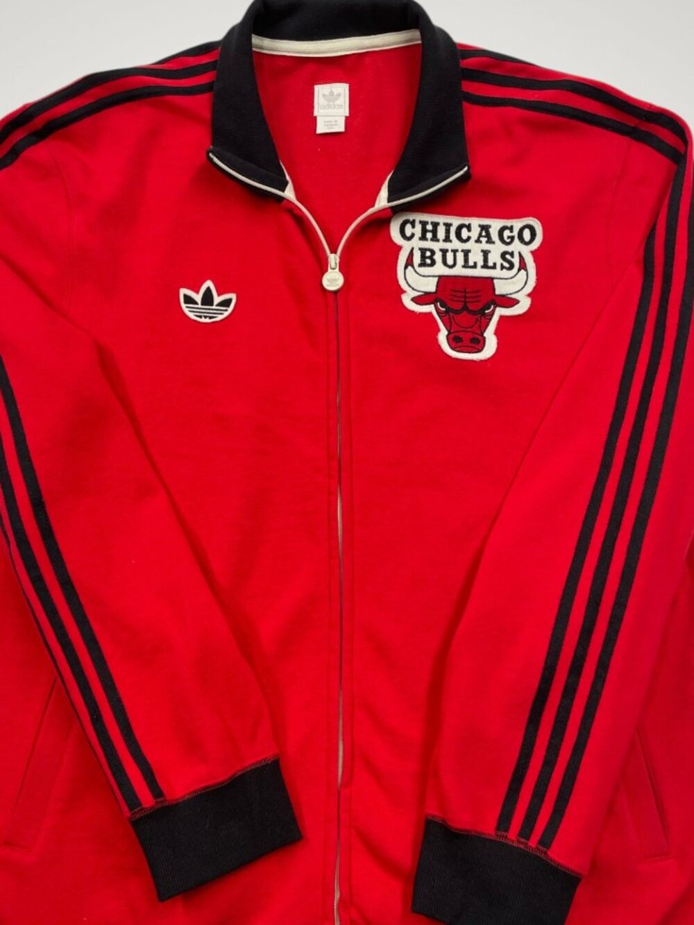 Adidas Chicago Bulls Track Jacket Red Black Trefoil Men's 2XL